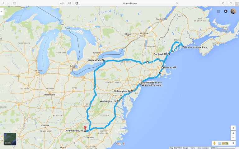 Road trip map